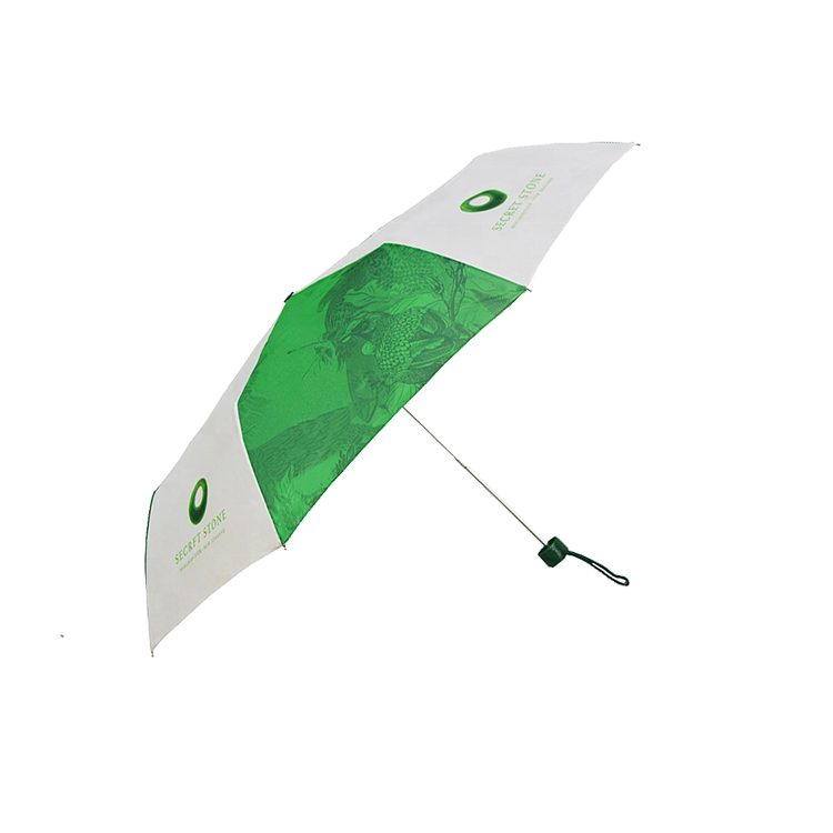 Promotional 2021 folding umbrella with logo umbrella green and white oem umbrella parapluie