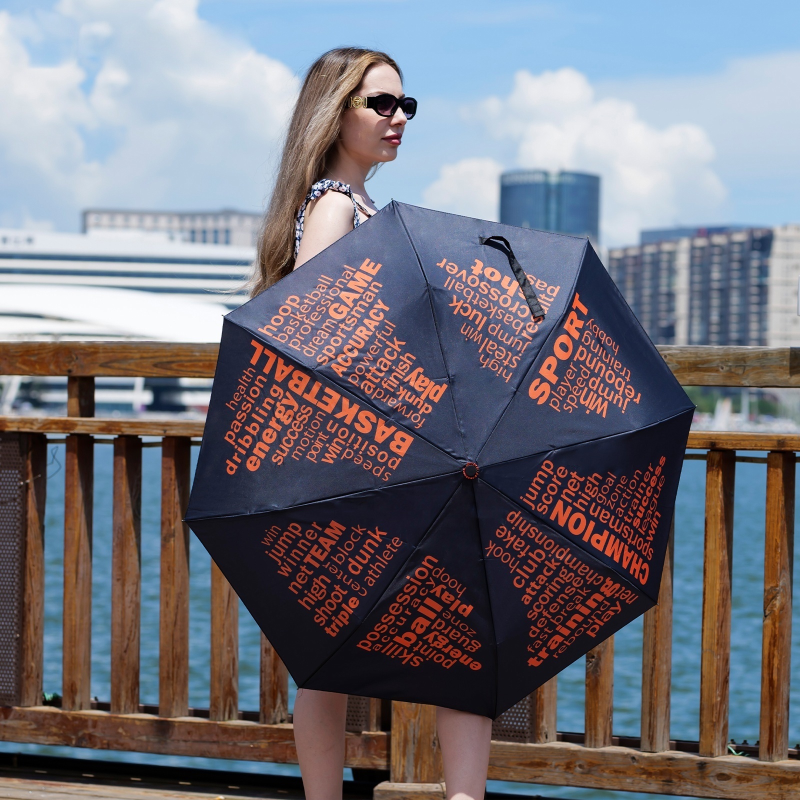 Portable Automatic Opening Close 3 Folding Button Umbrella with Digital Printing for All Season