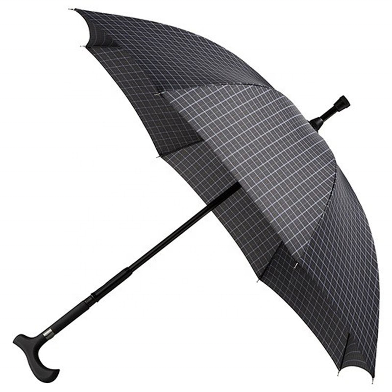 Walk Stick Cane umbrella Straight safety open led handle Rain Umbrella For Old Man