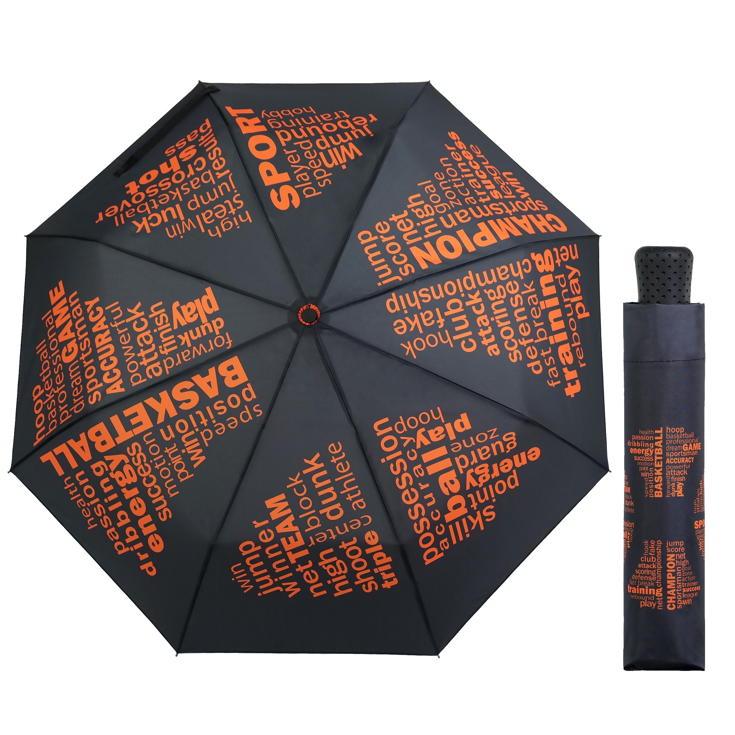 Portable Automatic Opening Close 3 Folding Button Umbrella with Digital Printing for All Season