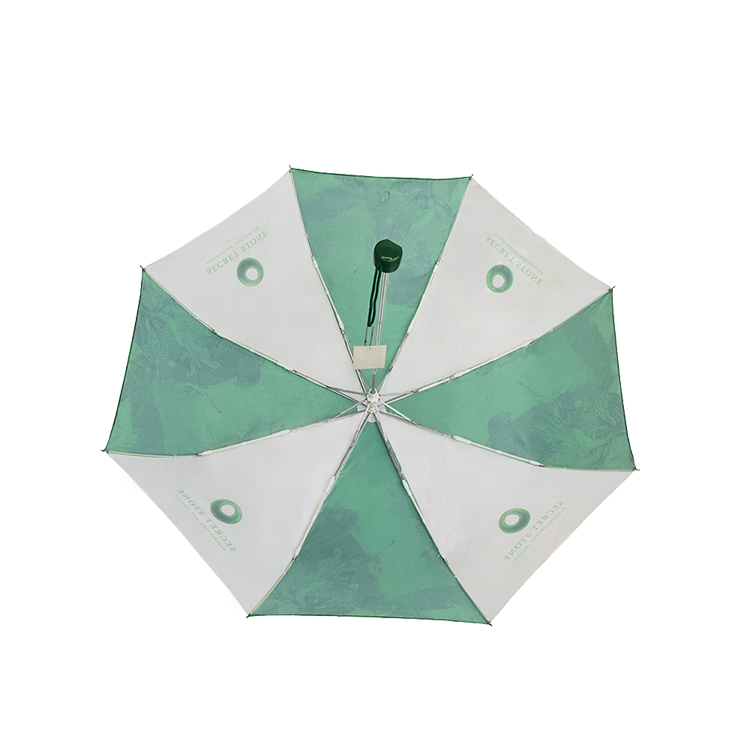 Promotional 2021 folding umbrella with logo umbrella green and white oem umbrella parapluie