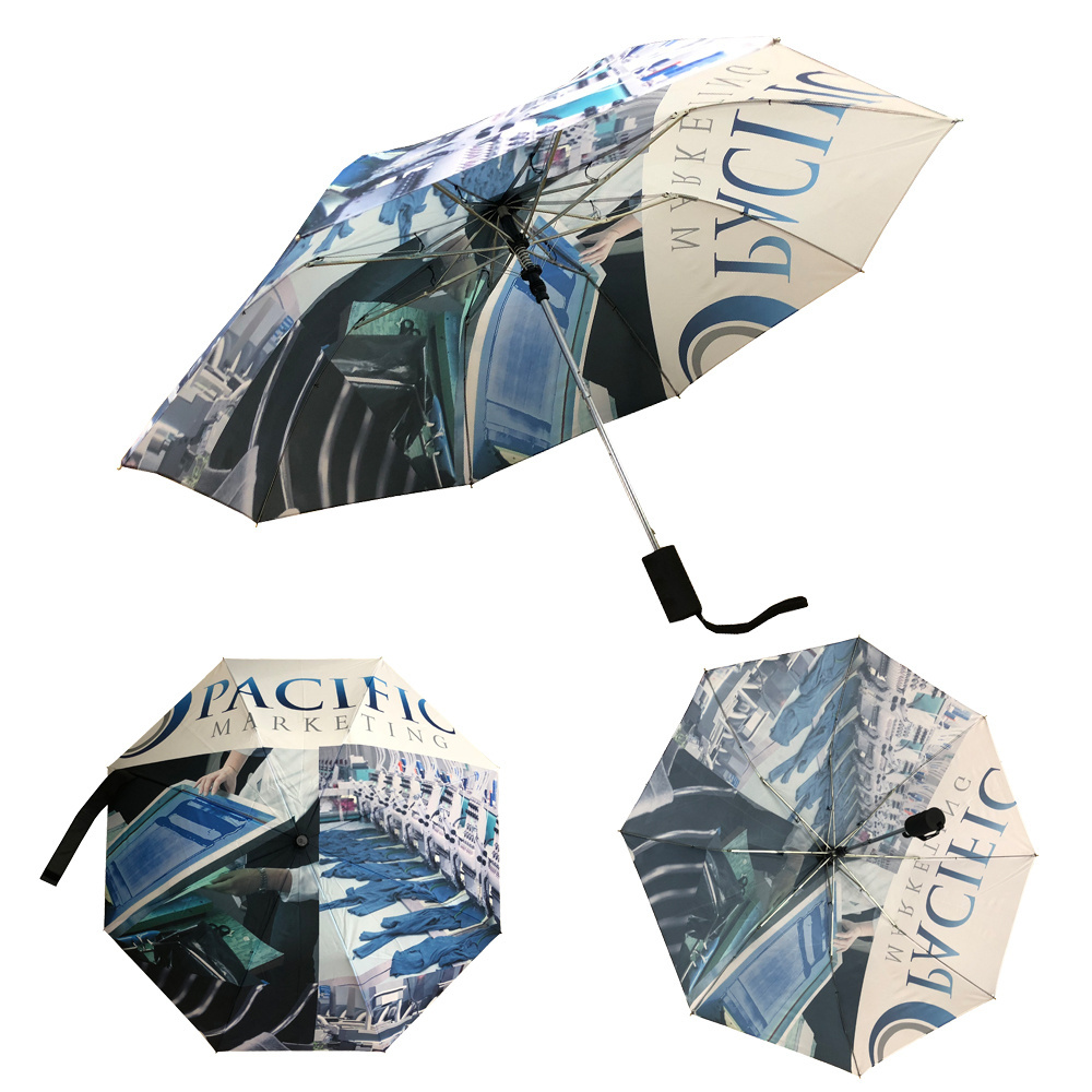 New Design Low MOQ Factory Supply Digital Printed Custom Made Automatic Umbrella Full Photo Printing Umbrellas