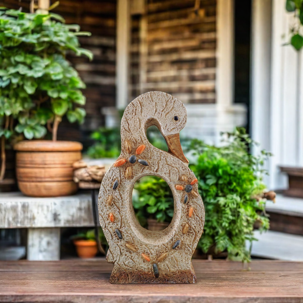 Stone Goose and Duck Resin Animal Statue Model Artificial Style Outdoor Garden Decorative Sculpture for Arts and Crafts Use