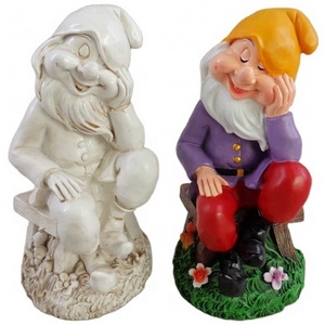 Garden Gnomes Dwarf Naughty Ornament Figurine Indoor Outdoor Decor Polyresin Dwarf Ornament