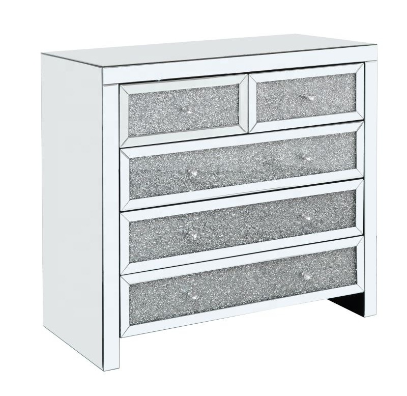 Foshan New Good Furniture Hot Sales Popular Design Mirrored Living Room Cabinet Chest of  Drawers