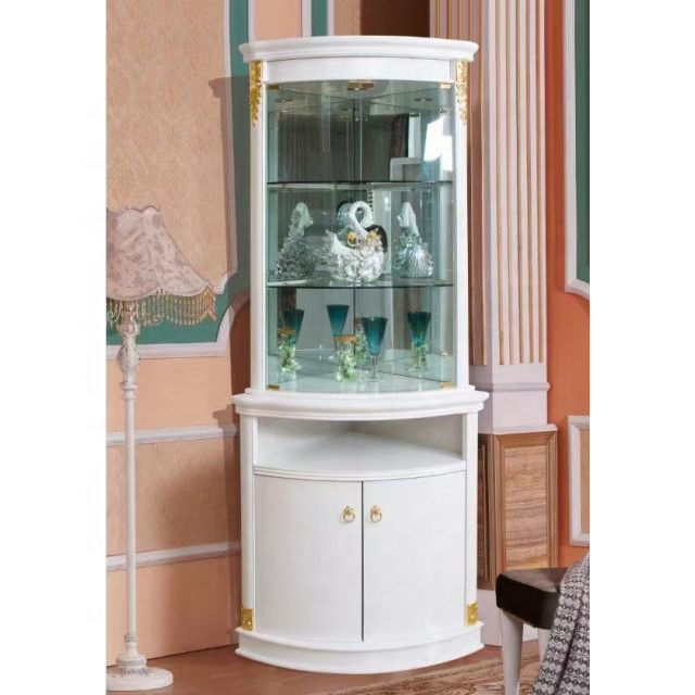 Modern Tall Glass Display Wine Cabinet Stylish White Storage for Kitchen and Dining Living Room Furniture for Home