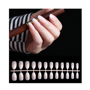 Best Selling French Manicure Fake Nails European American Pink Skin Fingernails Foot Fake Nails Sexy Nude False Nail Tops 0287