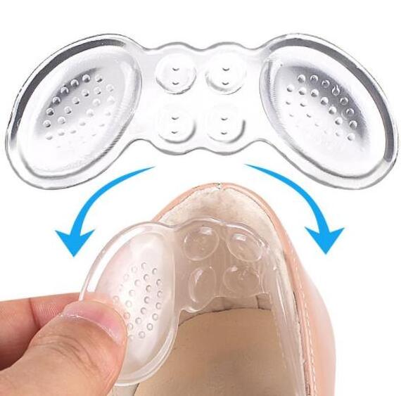 F0305 GEL Dot Anti-slip Slow Rebound Butterfly Women Insole Invisible Transparent Shoes High Heel Foot Care Insert Heel Stick