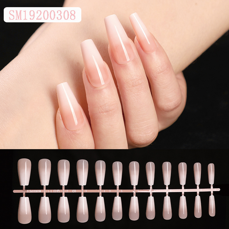 Best Selling French Manicure Fake Nails European American Pink Skin Fingernails Foot Fake Nails Sexy Nude False Nail Tops 0287