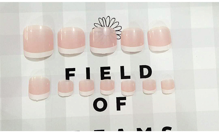 NA0152 French Styles 24pcs Set Fashion Bride Fake Nails Nude Bride Toenails Patch 24 Toes Tips Lady Daily False Toe Tip