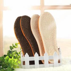 F0053 Wholesale Hot Cheap Super Soft Sweat Absorption Fake Lamb Wool Shock Massage Sports Foam Warm Insole Cold Winter Inserts