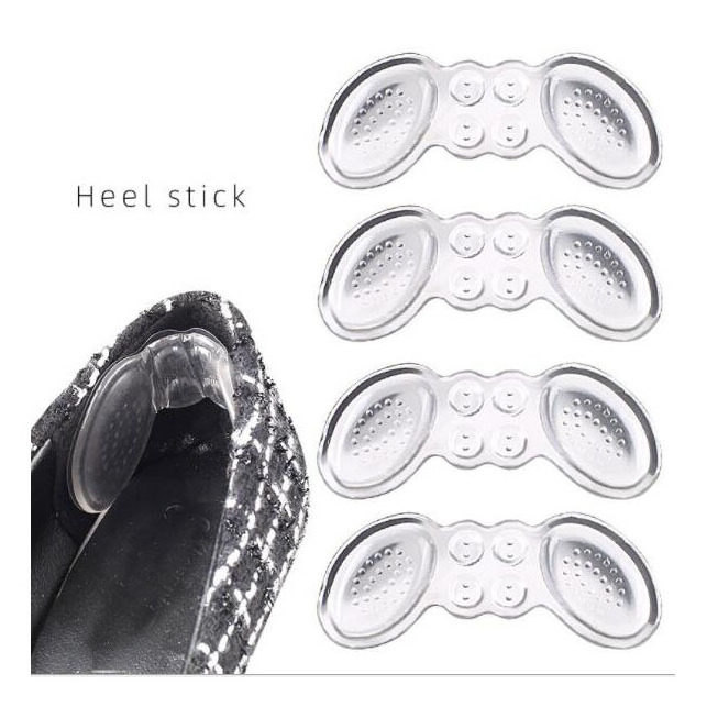 F0305 GEL Dot Anti-slip Slow Rebound Butterfly Women Insole Invisible Transparent Shoes High Heel Foot Care Insert Heel Stick