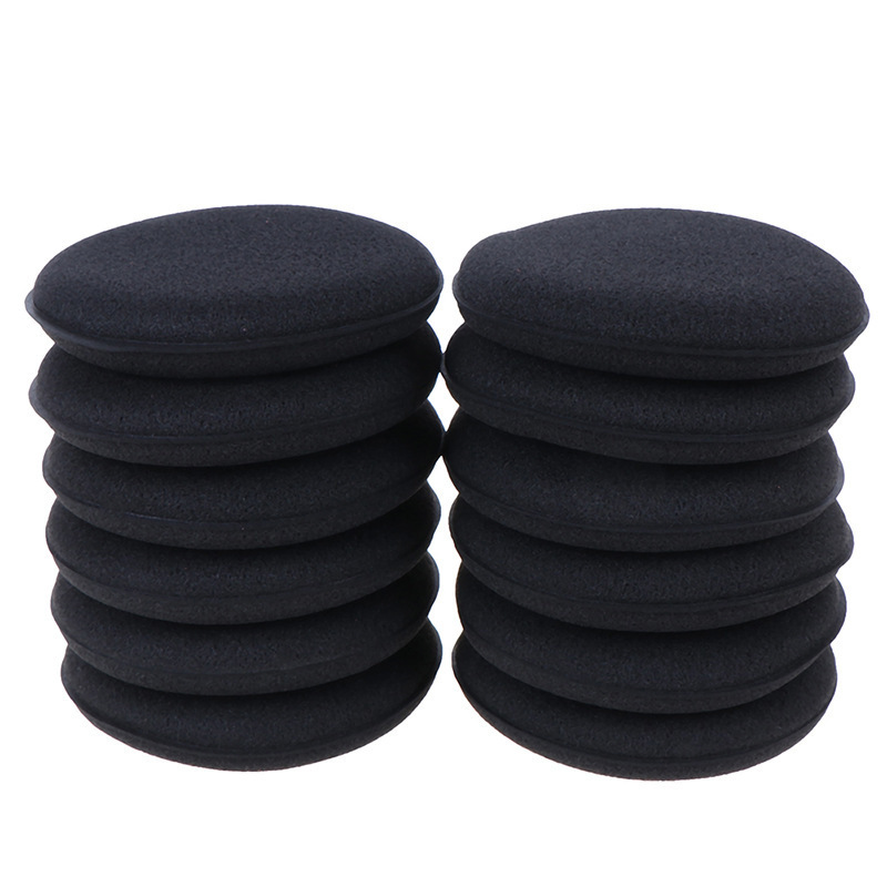 High Density Foam Sponge Auto Detailing Applicator Pad Best For Car Waxing and Polishing Black Round Cleaning Tool