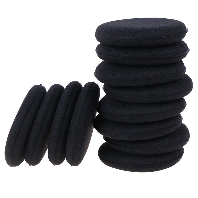 High Density Foam Sponge Auto Detailing Applicator Pad Best For Car Waxing and Polishing Black Round Cleaning Tool