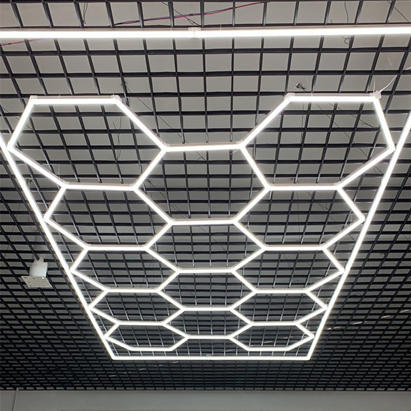 Factory Price 110V Deformable Modular Honeycomb Car Detailing Hexagonal Led Light For Garage