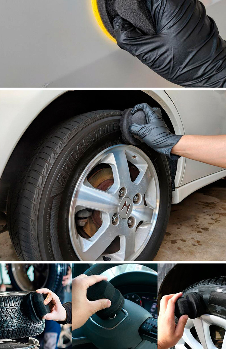 Car Cleaning Tools Handheld Tire Waxing Sponge Fit The Wax Bottle Tire Dressing Applicator