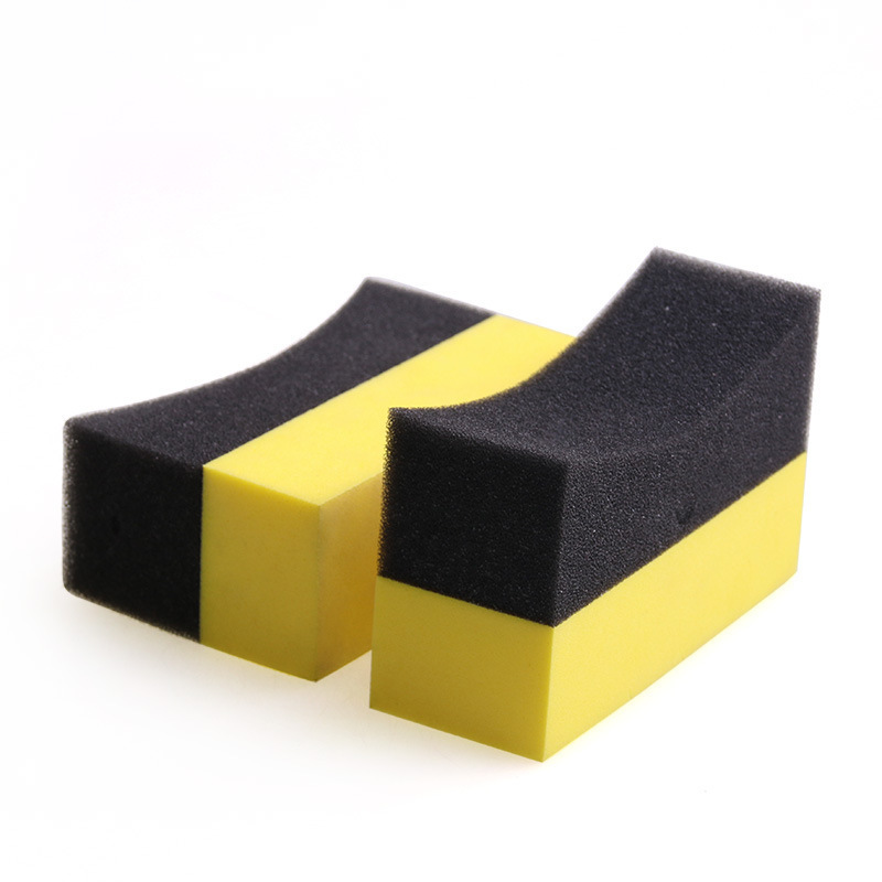 Curved car tire sponge Tire Contour Dressing Applicator Pads Gloss Shine Color Polishing Wax Sponge