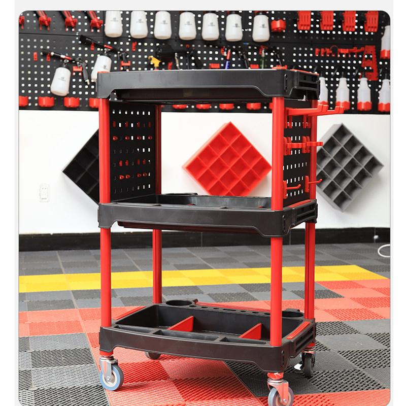 Hot Sale Auto Repair Tool Cart 3 layer Tool Cart Car Wash Detailing Trolley