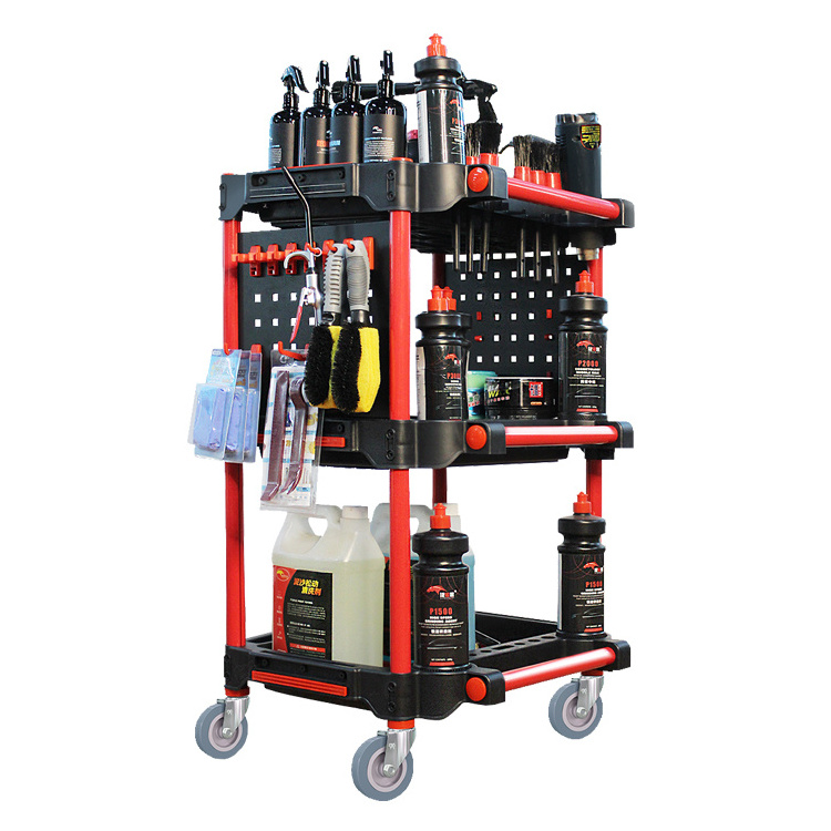 Factory Car Beauty Tool Cart Portable Detailing Trolley Cabinet Car Repair Storage Cart