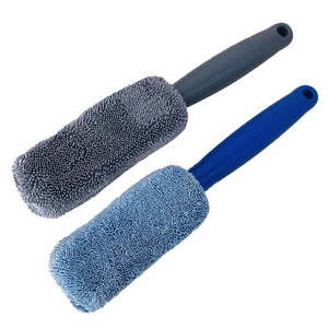 Microfiber Wheel and Rim Wand Brush Long Handle Tire Brush Car Cleaner Wheel Hub Brush