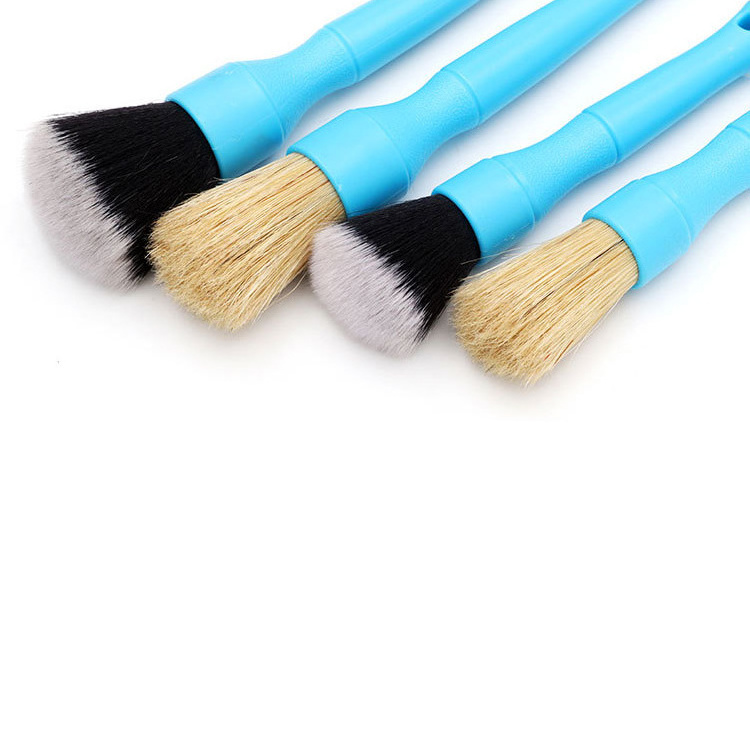 Auto Car Interior Cleaning Detailing Tools 2PCS Car Wash Brush Blue Ultra Soft PP hair Car Detailing Brush Set