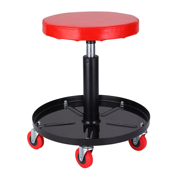 Adjustable Rolling Car Repair Stool Pneumatic Mechanical Rolling Seat for Garage