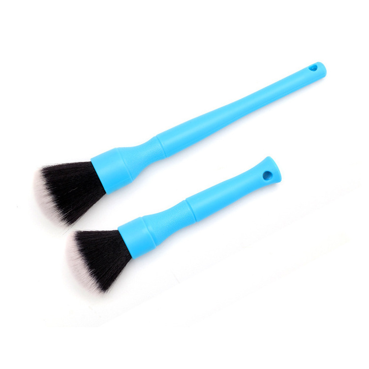 Auto Car Interior Cleaning Detailing Tools 2PCS Car Wash Brush Blue Ultra Soft PP hair Car Detailing Brush Set