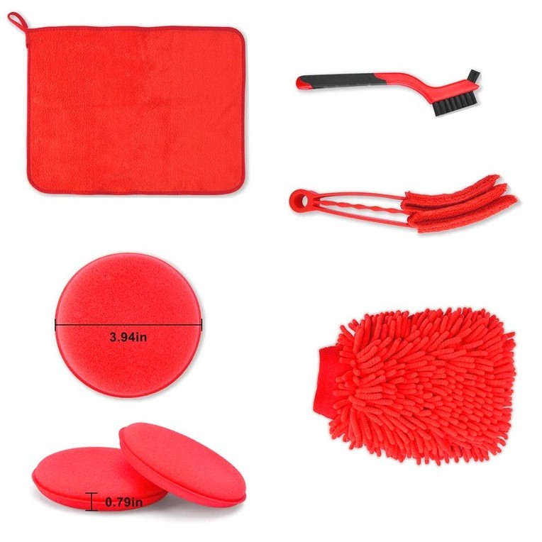 Hot Sale Wheel Crevice Tire Brushes Towels Different Kits Detailing Wash Cleaning Car Brush Sets