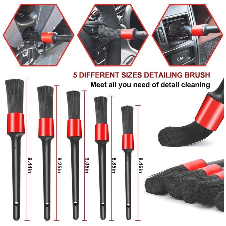 Hot Sale Wheel Crevice Tire Brushes Towels Different Kits Detailing Wash Cleaning Car Brush Sets