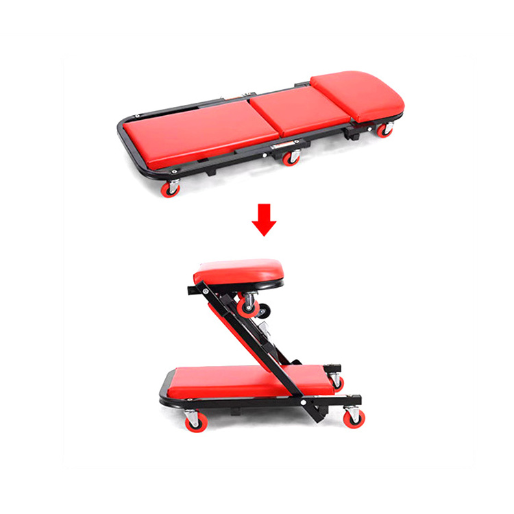 Automobile Repairing Deck Chair foldable Creeper Seat With Wheel Garage Tools On Sales