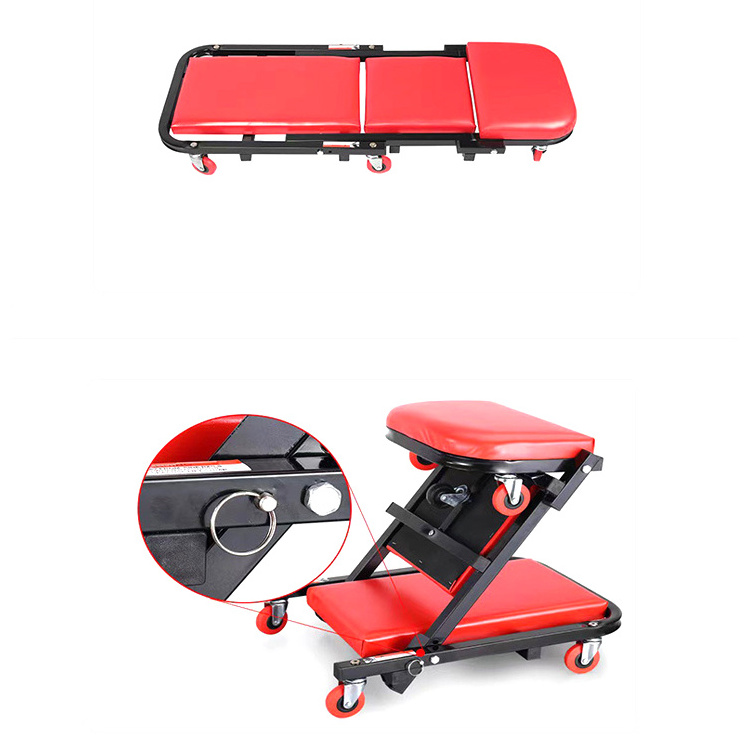 Automobile Repairing Deck Chair foldable Creeper Seat With Wheel Garage Tools On Sales