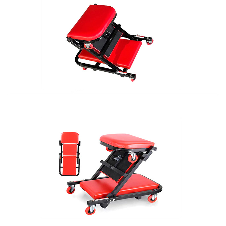 Automobile Repairing Deck Chair foldable Creeper Seat With Wheel Garage Tools On Sales