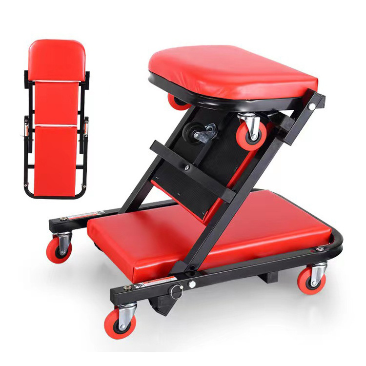 Automobile Repairing Deck Chair foldable Creeper Seat With Wheel Garage Tools On Sales