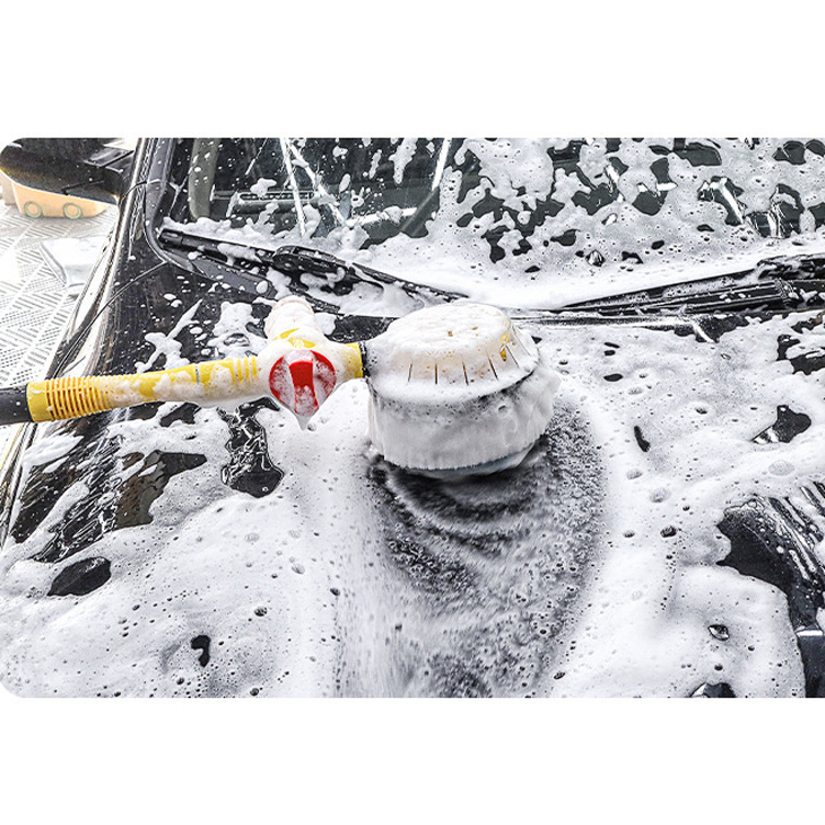 Car Wash Brush Kit with Long Handle Automatic 360 Degree Rotating Brush