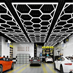 Led Light Honeycomb Garage Lamp Led Hexagon Ceiling Lights For Auto Detailing Shop Garage