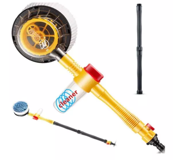 Car Wash Brush Kit with Long Handle Automatic 360 Degree Rotating Brush