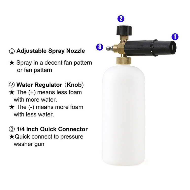 High Pressure Snow Lance Foam Cannon Car Washer Bottle Soap Spray Gun