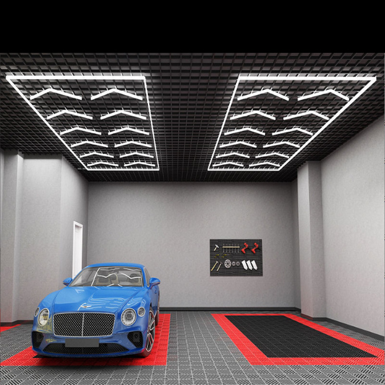 Led Light Honeycomb Garage Lamp Led Hexagon Ceiling Lights For Auto Detailing Shop Garage