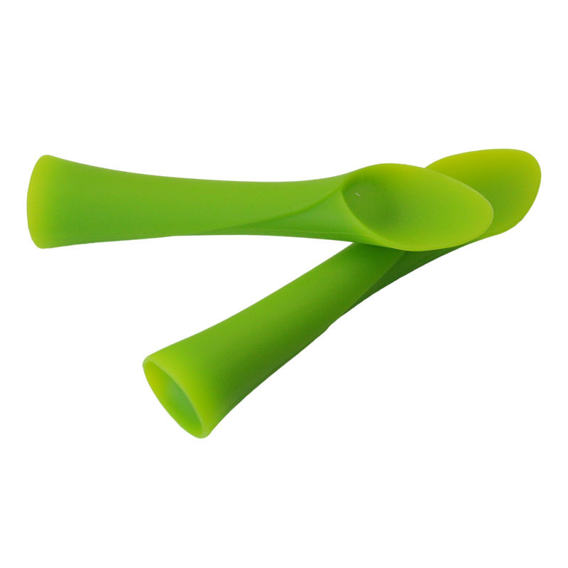 Children's three-dimensional bamboo leaf dental glue dual-purpose bamboo leaf spoon molar stick baby silicone molar stick