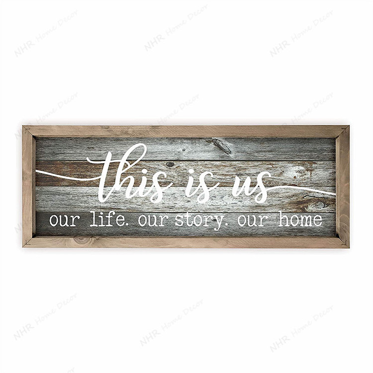 Vintage Rustic Wood Framed Wall Hanging Quote Sign