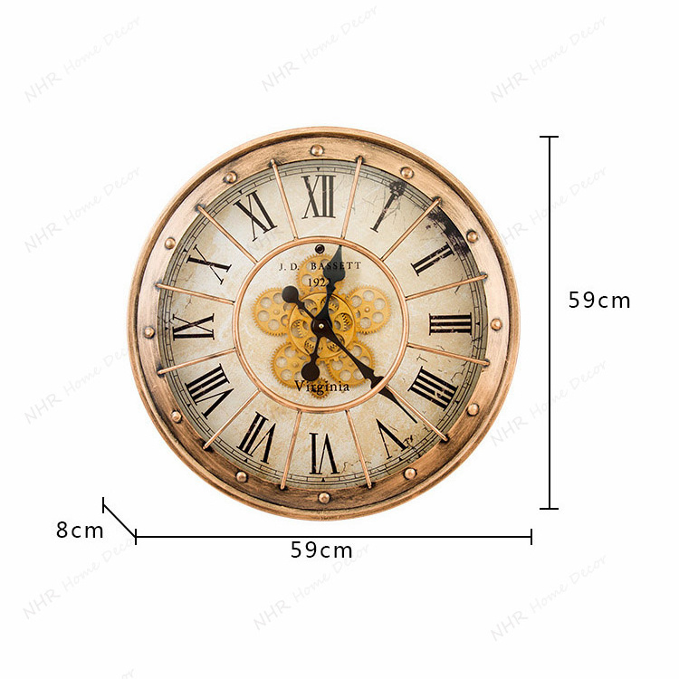 Aged Brown Best Gift Gear Clock Mechanism