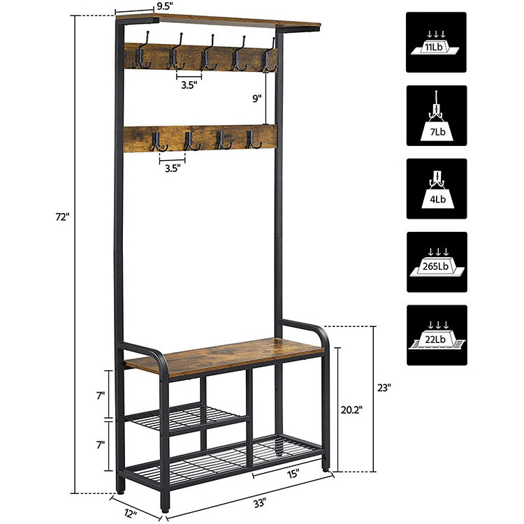 Simple Houseware Heavy Duty Clothing Garment Rack Coat Bamboo Rack