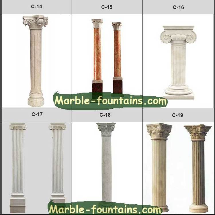 roman style natural stone granite column for gate decoration