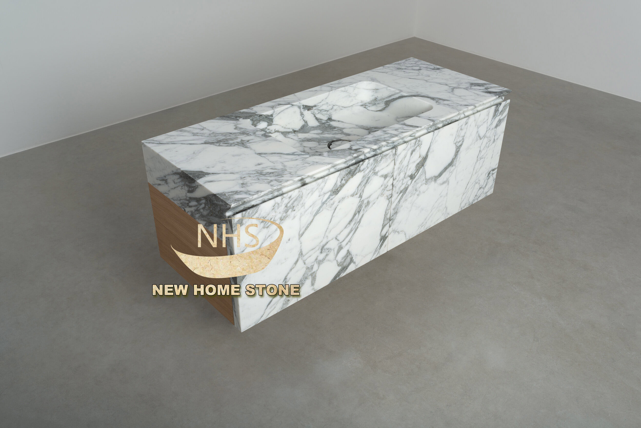 Arabescato Corchia Marble Bathroom Vanity Free Standing Bathroom Cabinet Sink for Handmade Sink