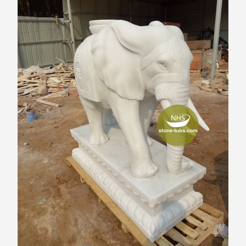 Marble elephant sculptures home decoration modern life size elephant statues stone elephant statue