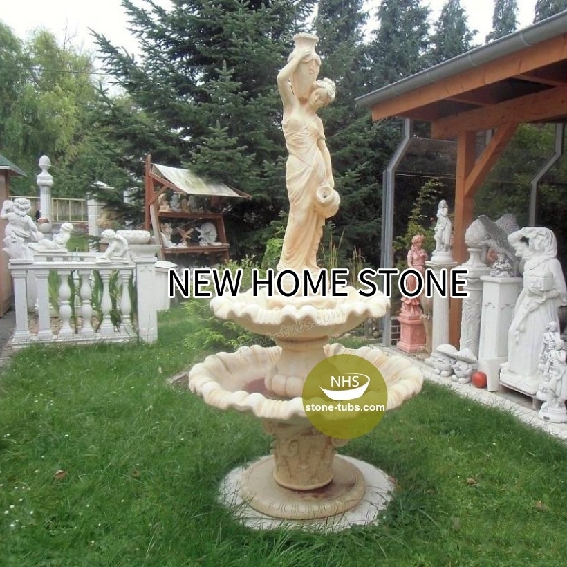 victorian fountain outdoor garden Ganesh statue water marble waterfall fountain outdoor decorative