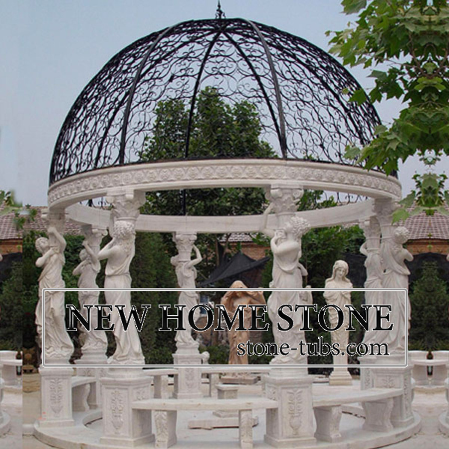 heavy duty custom made covered modern gazebo round stone outdoor wedding gazebo with steel roof