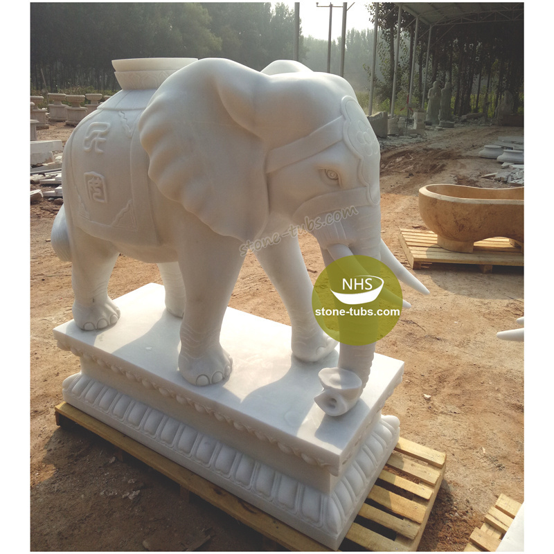 Marble elephant sculptures home decoration modern life size elephant statues stone elephant statue