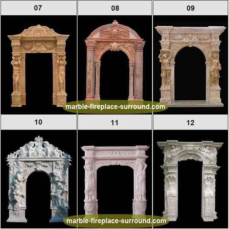 Custom Luxurious Large Hand Carved Stone Marble Door Surround Stone Door Frame