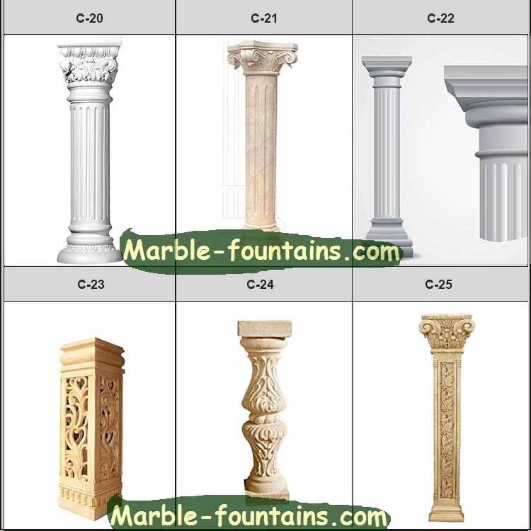 roman style natural stone granite column for gate decoration